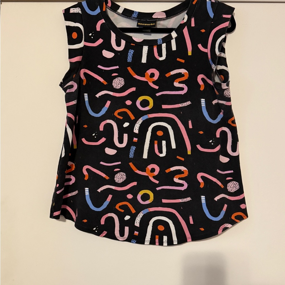 Nooworks Candy Black, Pink, Blue Graphic Tank Top XL